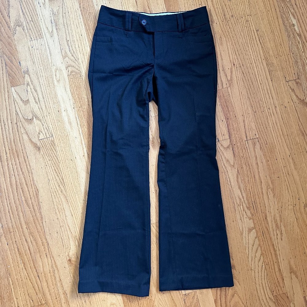 Banana Republic Flair Dress Pants - Chocolate Brown Pinstripes - 6